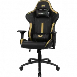 Silla gaming - Drift DR350, Polipiel, Reposabrazos 4D, Ruedas silenciosas, Inclinación, Dorado