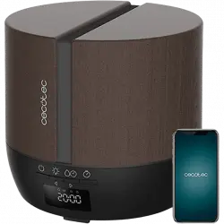 Humidificador - Cecotec PureAroma 550 Connected Black Woody, 0.5 l, 30 m², Altavoz, 25 ml/h, Bluetooth, Negro