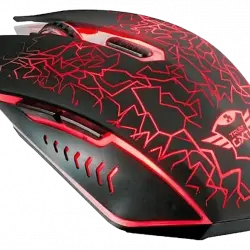 Ratón gaming - Trust GXT 105, 2400DPI, con cable, Ambidiestro Negro, Rojo