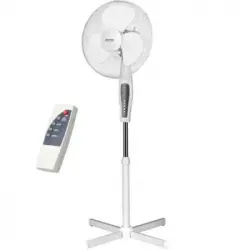 Ventilador Pie Oscilante 42 Cm, 3 Velocidades, Altura Ajustable, Temporizador, Mando Distancia Blanco 50w Mpm Mwp-19