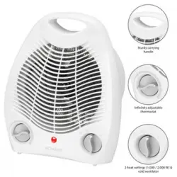 Bomann Hl 1096 - Calefactor, 2 Niveles De Temperatura, Función Ventilador, 2000 W, Color Blanco