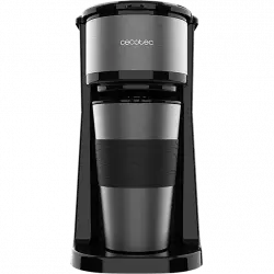 Cafetera de goteo - Cecotec Coffee 66 Drop & Go, 700 W, 420ml, Termo portátil, Antigoteo, Autoapagado, Inox Black