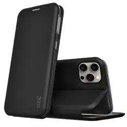 Cool Flip Cover Elegance Funda Negra para iPhone 15 Pro Max