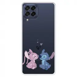 Funda para Samsung Galaxy M53 Oficial de Disney Angel & Stitch Beso Lilo & Stitch