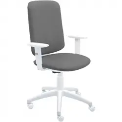 La Silla de Claudia Eve Silla de Oficina Blanca Giratoria Tapizada con Reposabrazos Regulables Gris