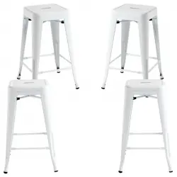 Packs Taburetes Bajos - Pack 4 Taburetes Torix Bajos - Blanco