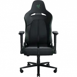 Silla gaming - Razer Enki X, Reposabrazos 2D, Carga máxima 136 kg, Cuero sintético, Arco lumbar, Negro/Verde