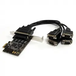 Startech Tarjeta Adaptadora PCI Express PCIe 4 Puertos Serie con Cable Multiconector RS232 Serial