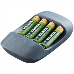 Varta Pack Cargador ECO Gris + 4 Pilas Recargables 800mAh AAA HR03