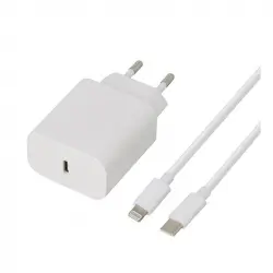 Cargador de red EDENWOOD 20W USB tipo C + Cable lightning blanco
