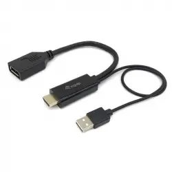 Equip Adaptador HDMI a DisplayPort Activo Macho/Hembra 15cm Negro