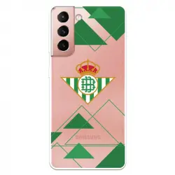 Funda Licencia Oficial Real Betis Balompié Escudo Fondo Transparente para Samsung Galaxy S21