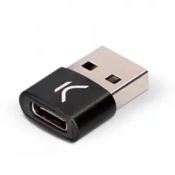 Ksix Adaptador Mini USB-A/USB-C Negro