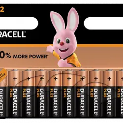 Pilas AA - Duracell PLUS POWER, Alcalina, 1.5V, Pack de 12 unidades