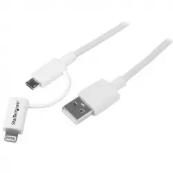 Startech Cable Adaptador Apple Lightning o Micro USB a USB 1m Blanco