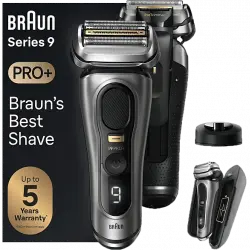 Afeitadora - Braun Series 9 PRO+ 9525s, 5 Elementos de Corte, ProTrimmer integrada, PowerCase, Wet&Dry