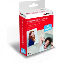 AgfaPhoto ASQC20 Cartucho de Papel Fotográfico 20 Hojas Compatible con Realipix Square P/Square S