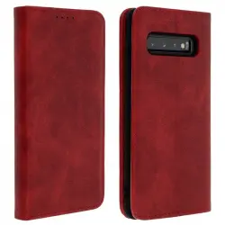 Avizar Funda Cartera con Función Soporte Roja para Samsung Galaxy S10