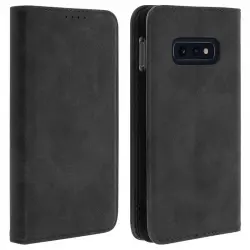 Avizar Funda Tipo Libro Billetera Vintage Negra para Samsung Galaxy S10e