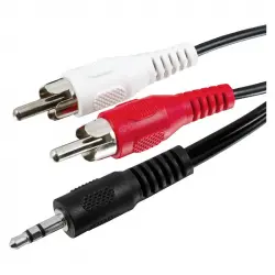 Goobay Cable de Audio Jack 3.5mm a 2xRCA Macho/Macho 10m Negro