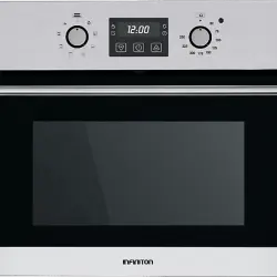 Horno compacto - Infiniton 45AXD8, Multifunción, Esmalte fácil de limpiar, 40 l, 59.5 cm, Doble acristalamiento, Acero Inox