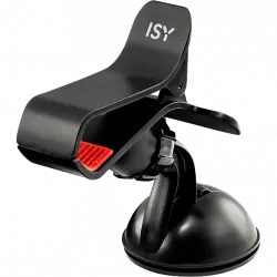 Soporte de móvil para coche - ISY ICH-1100, Rotación 360º, Universal, 9 cm, Negro