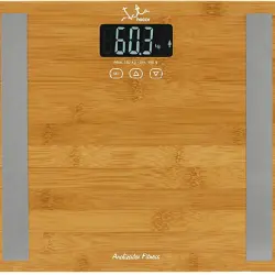 Báscula de baño - Jata 577, Peso máximo 180 Kg, Pantalla LCD, Bambú