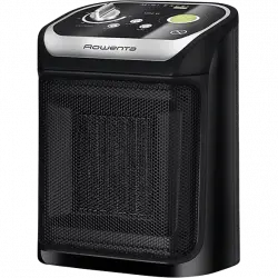 Calefactor - Rowenta Mini Excel Eco Safe SO9266F0, Hasta 2000W, Tecnol. Cerámica, Rápido calentamiento, Regulable, 2 vel., Función Silence, Eco, Negro