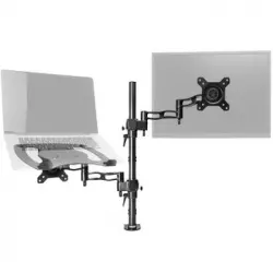 Duronic Dm35l1x1 Bk Soporte Para Monitor De 13" A 27 + Plataforma Suplementaria Para Ordenador Portátil O Teclado - Soporte Pantalla Pc Led Lcd -