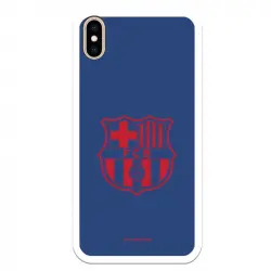 Funda Licencia Oficial FC Barcelona Escudo Rojo Fondo Azul para iPhone XS Max