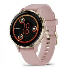 Garmin Venu 3S Reloj Smartwatch 41mm Bisel Acero Inoxidable Dorado con Correa de Silicona Rosa Oro