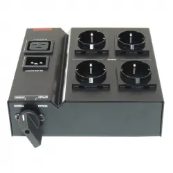 Lapara Switch Bypass de Mantenimiento y Regleta 4x Schuko 16A para SAI Negro