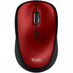 Ratón inalámbrico - Trust Yvi+, RF Wireless, 1600 dpi, 83% de plástico reciclado, Rojo