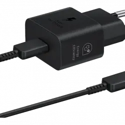 Cargador - Samsung EP-T2510XBEGEU, 25 W, Super Fast Charging, Con Cable, 1 m, Negro