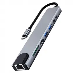 Ewent USB-C a Dock Multipuerto 8 en 1 HDMI 4K 87W