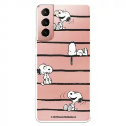 Funda Oficial de Peanuts Snoopy Rayas Snoopy para Samsung Galaxy S21