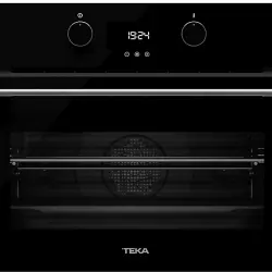 Horno compacto - Teka HLC 8400 45CM, Multifunción, Limpieza por agua, 44 l, 46 cm, Encastrable, Negro