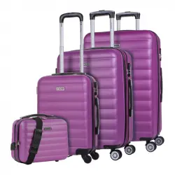 Itaca Simoa Juegos De Maletas Rígidas Abs, Color Morado