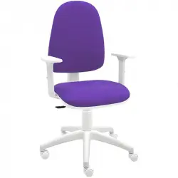 La Silla se Claudia Torino Silla Giratoria Blanco Respaldo y Reposabrazos Regulables Morado