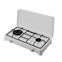 Vitrokitchen 250BB Hornillo Doble de Gas Butano Blanco