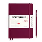 Agenda anual 2024 Leuchtturm 1917 A5 día por página tapa dura Port Red