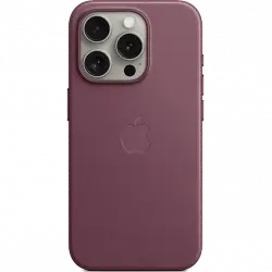 APPLE Funda de trenzado fino con MagSafe para el iPhone 15 Pro, Rojo mora