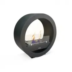 Chimenea De Etanol Diseño Circular En Acero Negro