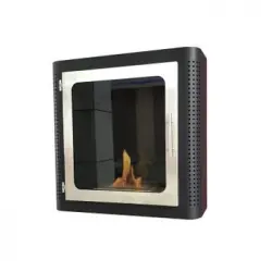 Chimenea De Etanol Mural En Acero Esmaltado Negro