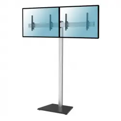 Kimex Soporte de Suelo Inclinable para 2 Pantallas de TV 43''-49'' Altura 240cm VESA 400x400 Máx 50Kg