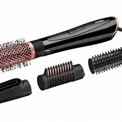 Moldeador - Babyliss AS126E, Tecnología iónica, Cabezal alisador, 1000 W, Negro y Rosa