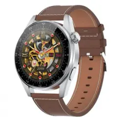 Smartwatch Rubicon Marrón Con Correa Cuero Pantalla Táctil Seguimiento Salud