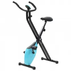 VidaXL Bicicleta Estática Magnética Plegable con Pulsómetro Negra/Azul