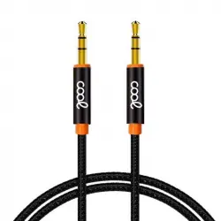 Cool Cable de Audio Jack 3.5 mm Macho/Macho 1m Nylon Negro