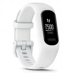 Garmin - Pulsera de actividad Garmin Vívosmart 5 negra con banda de silicona blanca, talla S/M (Reacondicionado grado A).